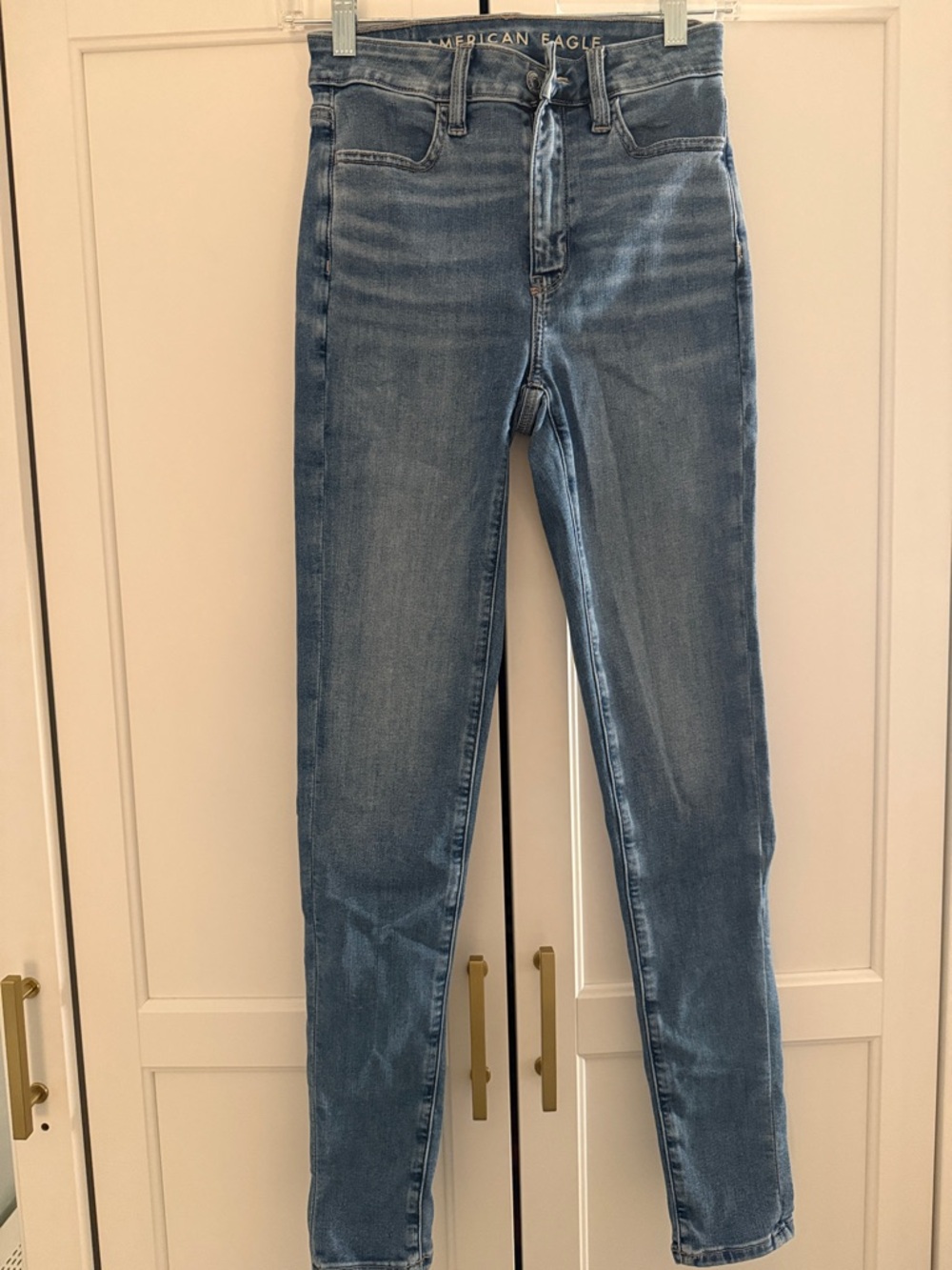 American Eagle Outfitters Medium Blue High-Rise Skinny Jeans